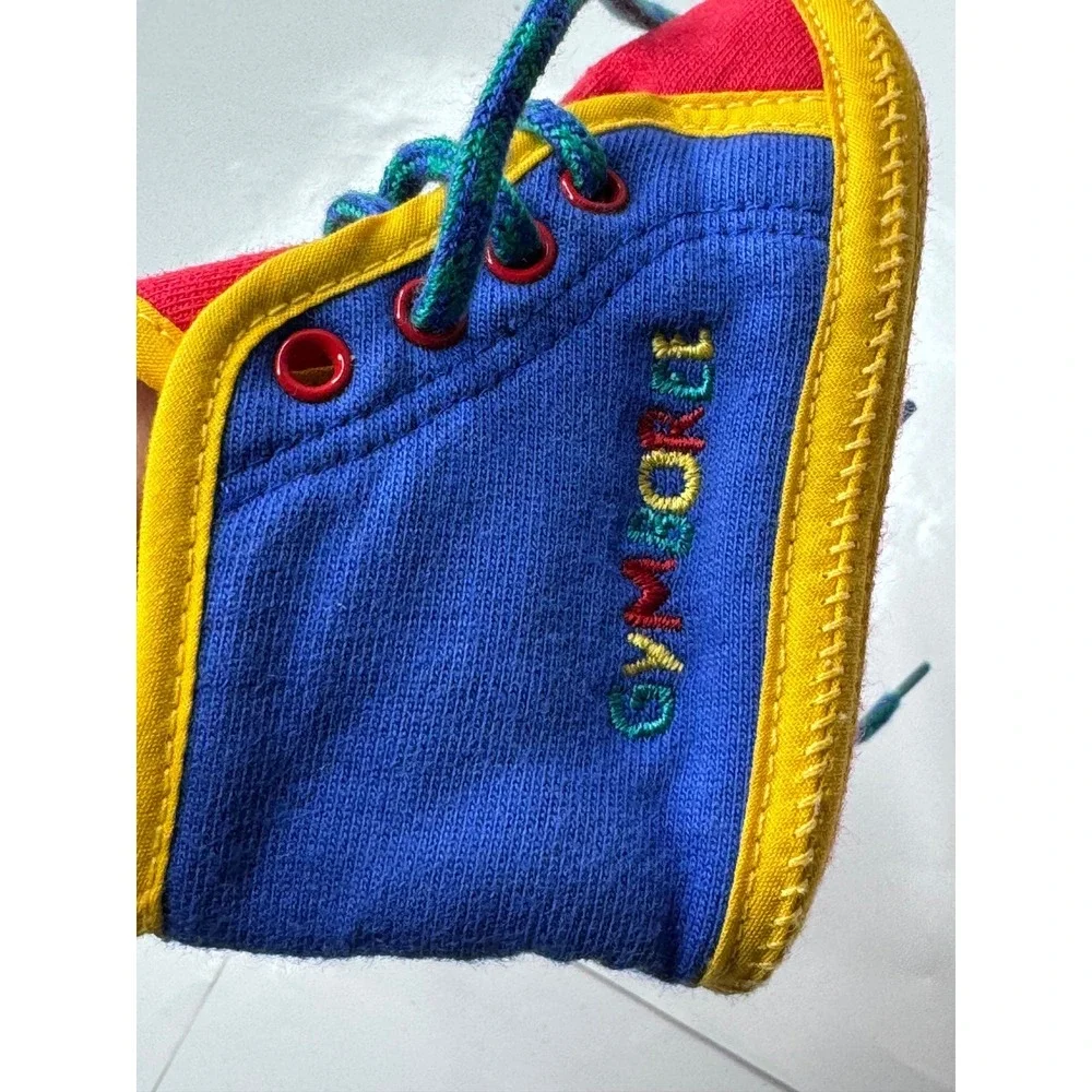 Vintage Gymboree Baby Color Block Soft Sole Booties Primary Colors Size 00